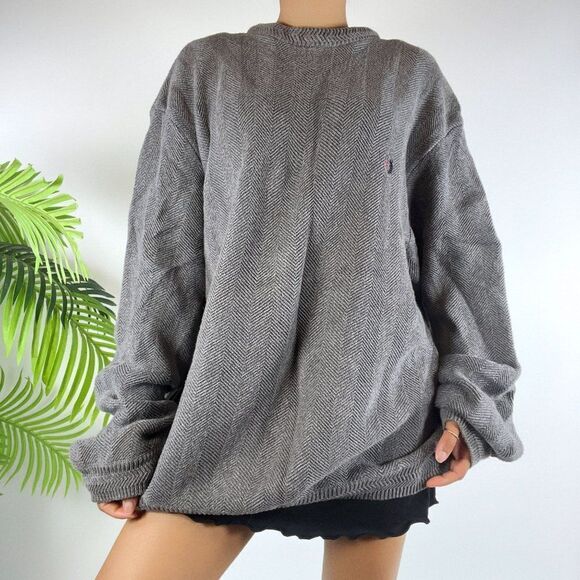 Vintage 90s Grunge Gray Indie Streetwear Oversized Winter Sweater / Sz: XXL - Picture 1 of 5